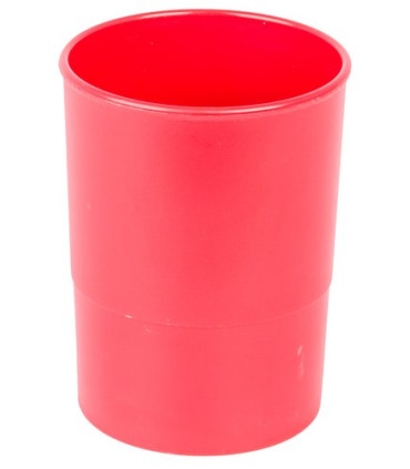 PORTA LAPICES PLASTICO REDONDO ROJO