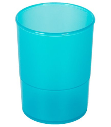 PORTA LAPICES PLASTICO REDONDO TR. AZUL