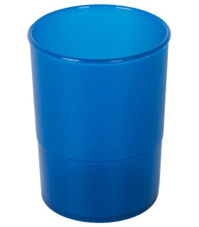 PORTA LAPICES PLASTICO REDONDO TR. AZUL