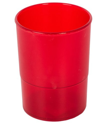 PORTA LAPICES PLASTICO REDONDO TR. ROJO