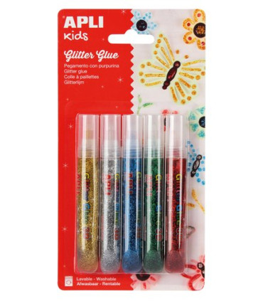 COLA GLITTER GLUE APLI LAPIZ METAL