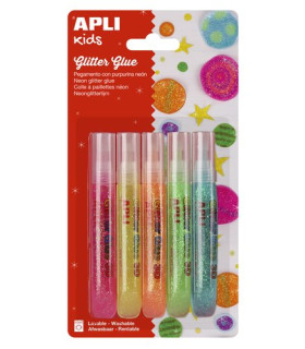 COLA GLITTER GLUE APLI LAPIZ NEON