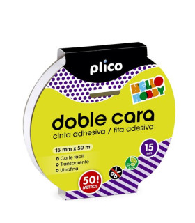 CINTA ADHESIVA DOBLE CARA PLICO 15x50