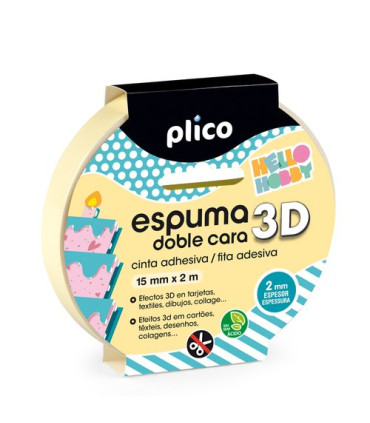 CINTA DOBLE CARA PLICO 2x15 ESPUMA