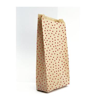 BOLSA PAPEL KRAFT  12x24 CORAZON P/50