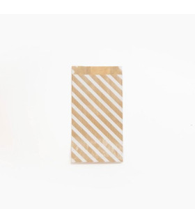 BOLSA PAPEL KRAFT  12x24 RAYAS P/50