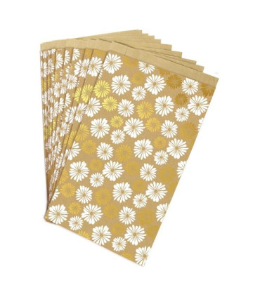 BOLSA PAPEL KRAFT  24x35 FLORES P/50