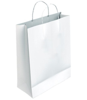 BOLSA PAPEL KRAFT BLANCO 18x24 BL P/50
