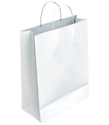 BOLSA PAPEL KRAFT BLANCO 18x24 BL P/50