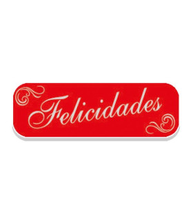ETIQ.REG. R.250 FELICIDADES ROJO