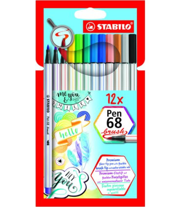 ROTUL.STABILO PEN 68  BRUSH CAJA 12