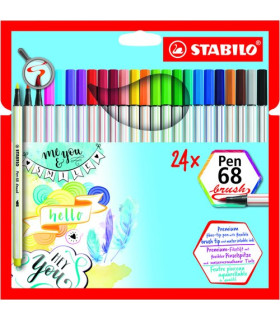 ROTUL.STABILO PEN 68  BRUSH CAJA 24