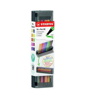 ROTUL.STABILO PEN 68 CLICK SET EST.10