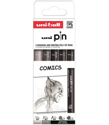ROTUL.UNI PIN CALIBRADO COMICS C/5