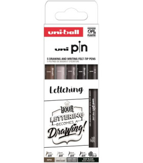 ROTUL.UNI PIN CALIBRADO LETTERING C/5