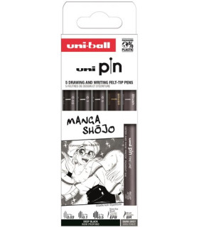 ROTUL.UNI PIN CALIBRADO MANGA SHOJO C/5