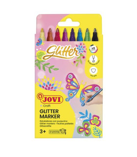 ROTUL.JOVI GLITTER CAJA DE 8 SURTID