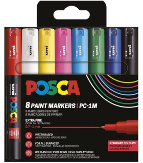 ROTUL.UNI-POSCA PC-1M COL. BASICOS E/8