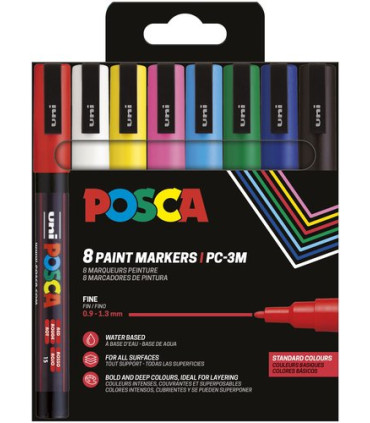 ROTUL.UNI-POSCA PC-3M BOLSA 8