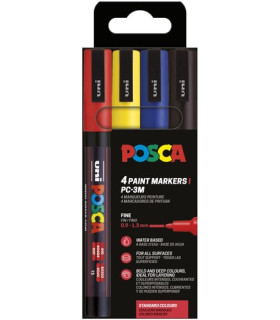 ROTUL.UNI-POSCA PC-3M COL. BASICOS E/4