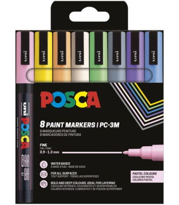 ROTUL.UNI-POSCA PC-3M PASTEL E/8