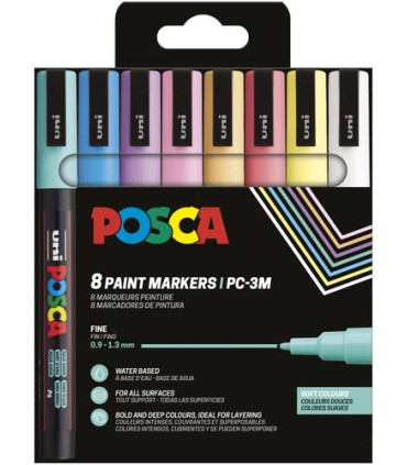 ROTUL.UNI-POSCA PC-3M SUAVES E/8