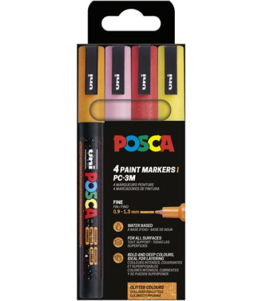 ROTUL.UNI-POSCA PC-3M COL. CALIDOS E/4
