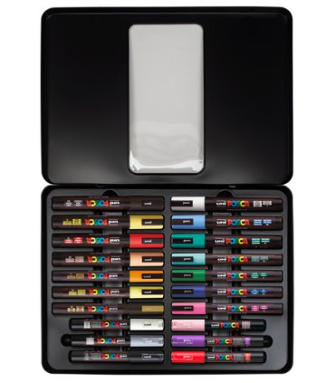 ROTUL.UNI-POSCA CAJA METALICA  20 SURT.