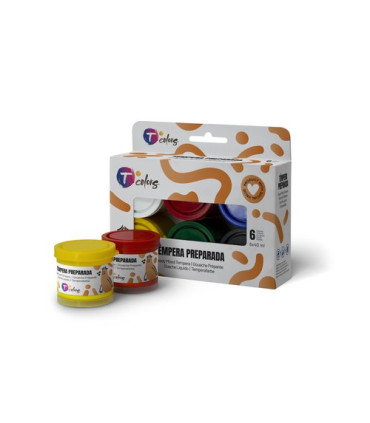 TEMPERA TCOLORS 40 ml SURTIDO de 6