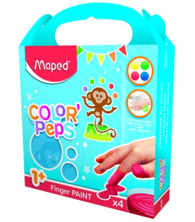PINTURA DEDOS MAPED CAJA DE 4 SURT.