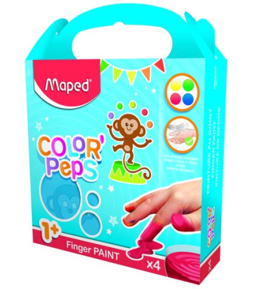 PINTURA DEDOS MAPED CAJA DE 4 SURT.