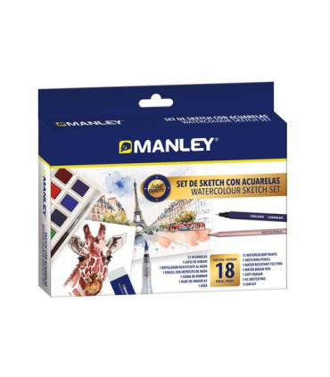 ACUARELAS MANLEY SKETCH SET de 18