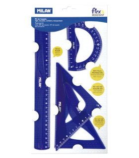 EQUIPO DIBUJO MILAN 30 CM AZUL