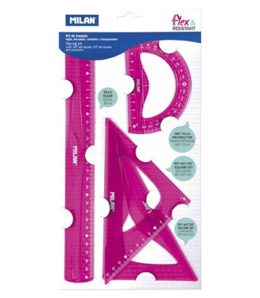 EQUIPO DIBUJO MILAN 30 CM ROSA