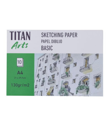 LAMINA TITAN AC DIBUJO A4 LISA 130g 10h