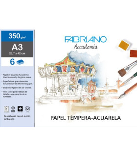 LAMINAS ACUARELA FABRIANO A3 B/6