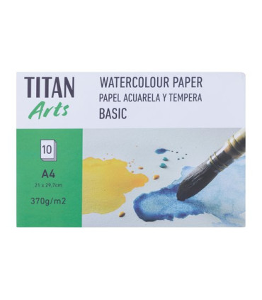 LAMINA TITAN AC ACUARELA A4 LISO 370g 10