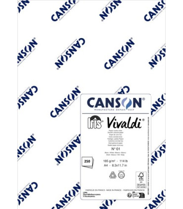 CARTULINA A4 IRIS 185g BLANCO P/250