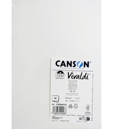 CARTULINA A4 IRIS 185g BLANCO P/50