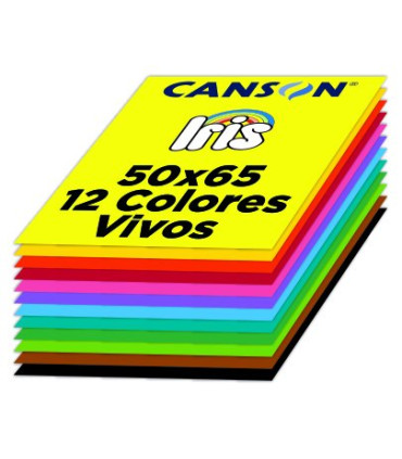 CARTULINA 50x65 IRIS 185g COL. VIVOS P/1