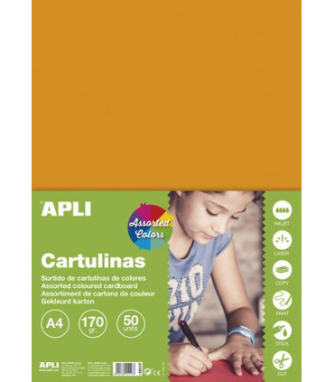 CARTULINA A4 170gr. 50 UD. COL.INTENSO