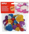 GOMA EVA APLI F.ADH.PURP.CORAZONES B/50