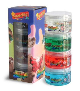 JUEGO SUPERTITE SLIME TRANSPARENTE P/4