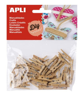 PINZAS APLI MADERA NATURAL B/45