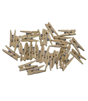 PINZAS SMART MADERA NATURAL PACK 30