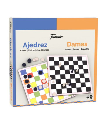 JUEGO AJEDREZ DAMAS 40 Cmt CON ACCESORIO