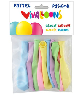 GLOBO  PASTEL SURTIDO CLARO BOLSA DE 10
