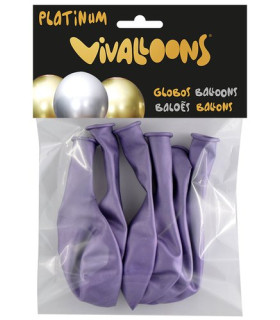 GLOBO PLATINUM LILA BOLSA DE 6
