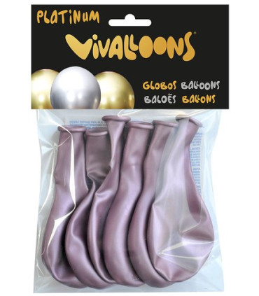 GLOBO PLATINUM ROSA BOLSA DE 6