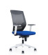 SILLA ROCADA BLANCA TAPIZADO AZUL